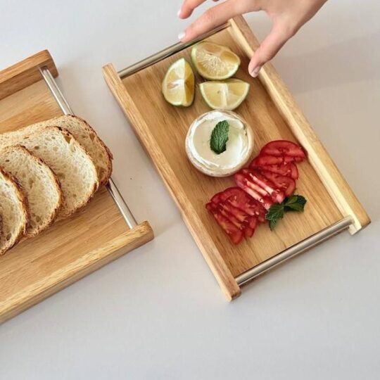 سینی پذیرایی چوبی مدل رابر